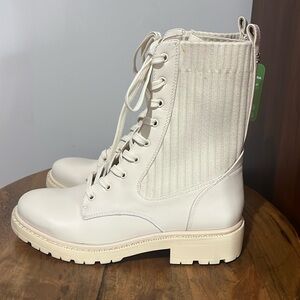 Sam Edelman White Lace Up Boots